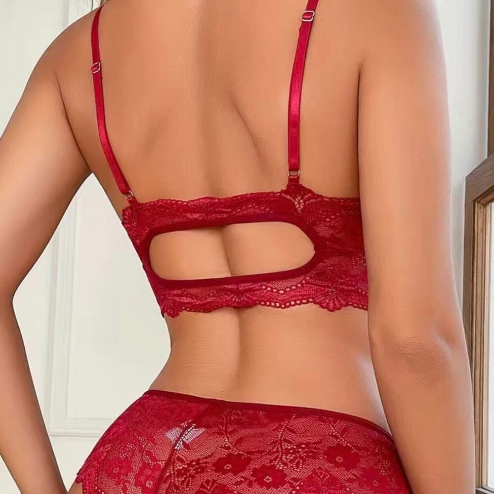 𝐅𝐋𝐎𝐑𝐀𝐋 𝐋𝐀𝐂𝐄 𝐃𝐄𝐄𝐏 𝐕 𝐁𝐑𝐀 𝐀𝐍𝐃 𝐋𝐀𝐂𝐄 𝐏𝐀𝐍𝐓𝐈𝐄𝐒 𝐰/ 𝐁𝐎 - Picture 3 of 6